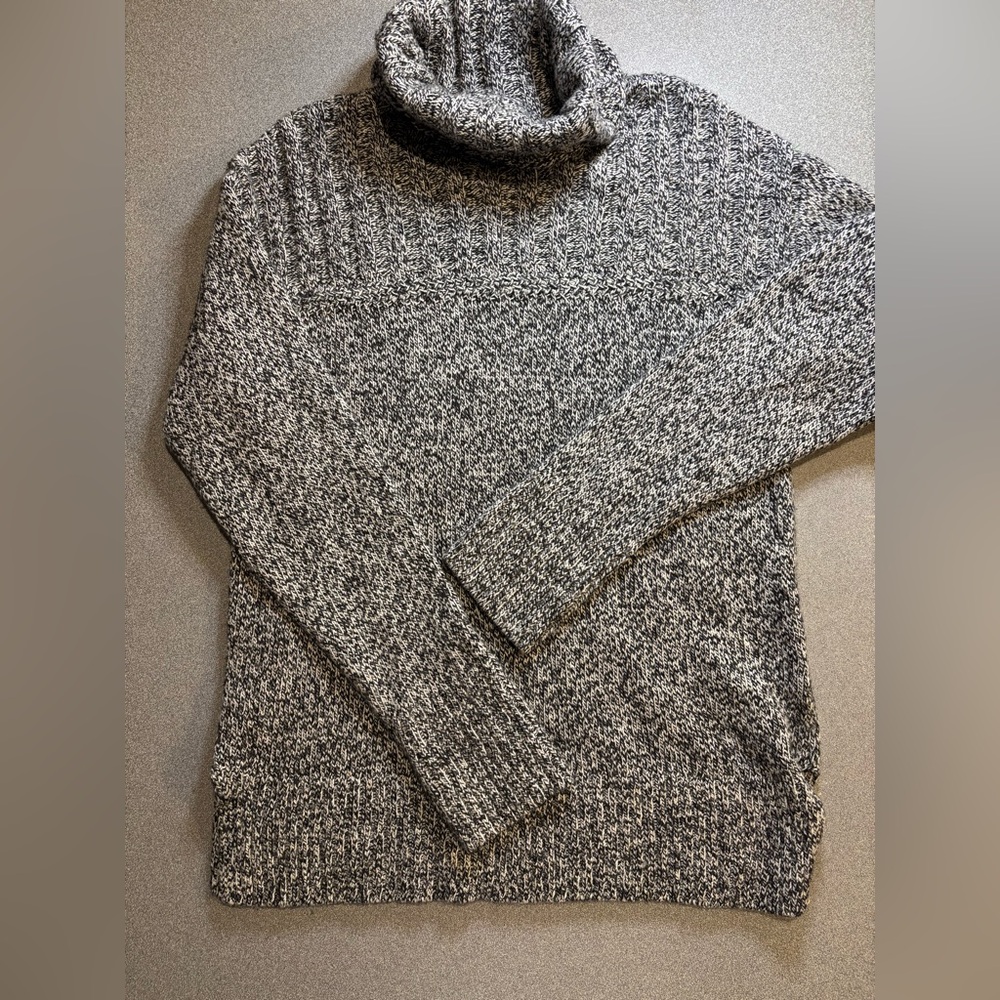Eddie Bauer Women's Small Gray Turtle Neck Long-Sleeve‎ Sweater Cotton/NylonWool